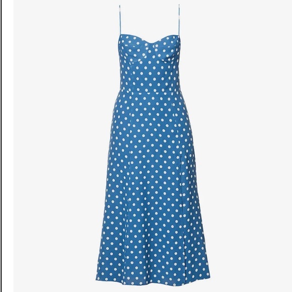 Reformation Juliette Polka Dot-Print Crepe Midi Dress - Picture 5 of 7